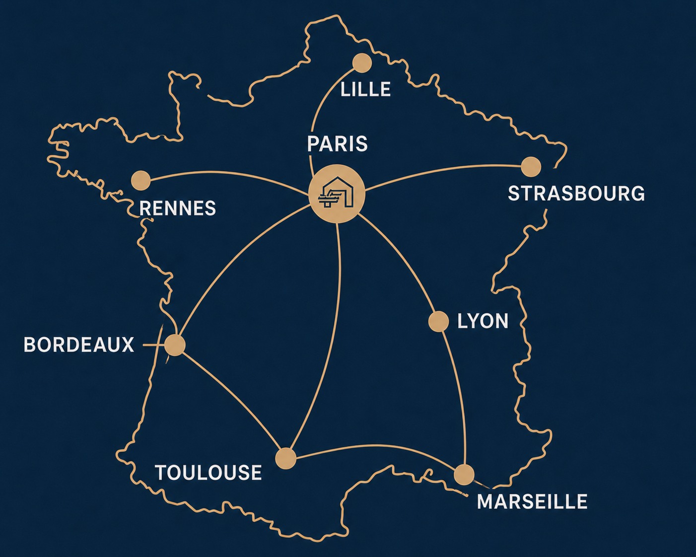 Carte des implantations LOGISTOR en France